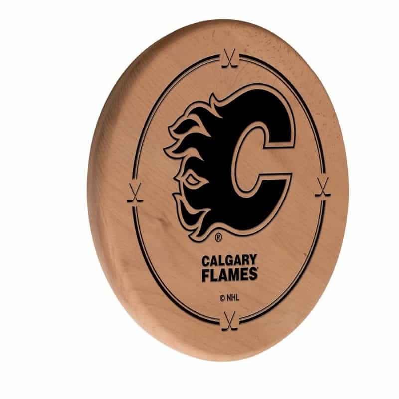 Calgary Flames Laser Engraved Wood Sign By The Holland Bar Stool Co