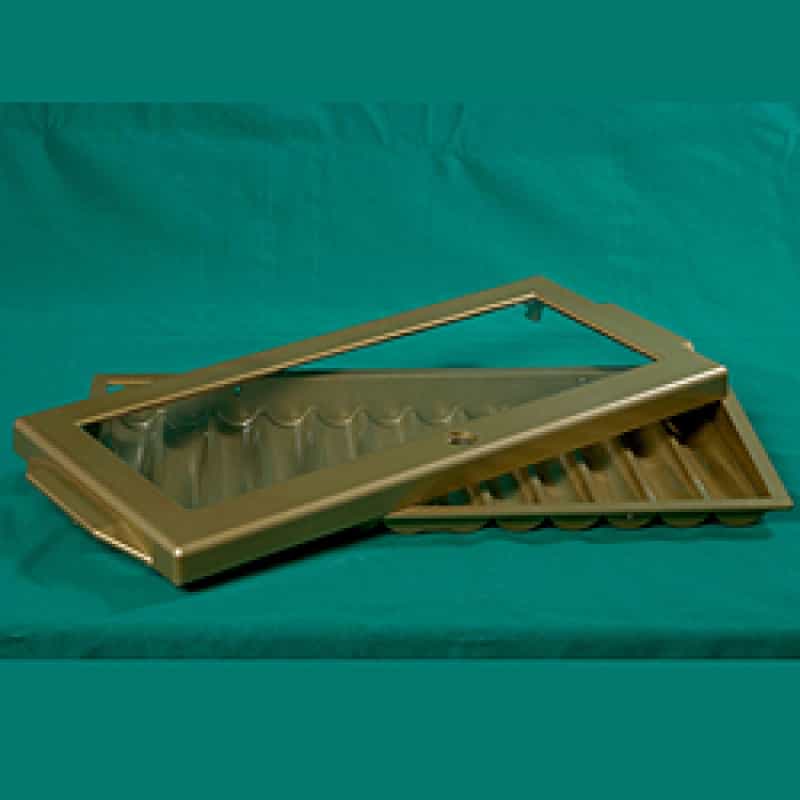 12 Tube Aluminum Chip Tray With Cover (Cutout 21 3/4 Inch X 9 3/4 Inch)