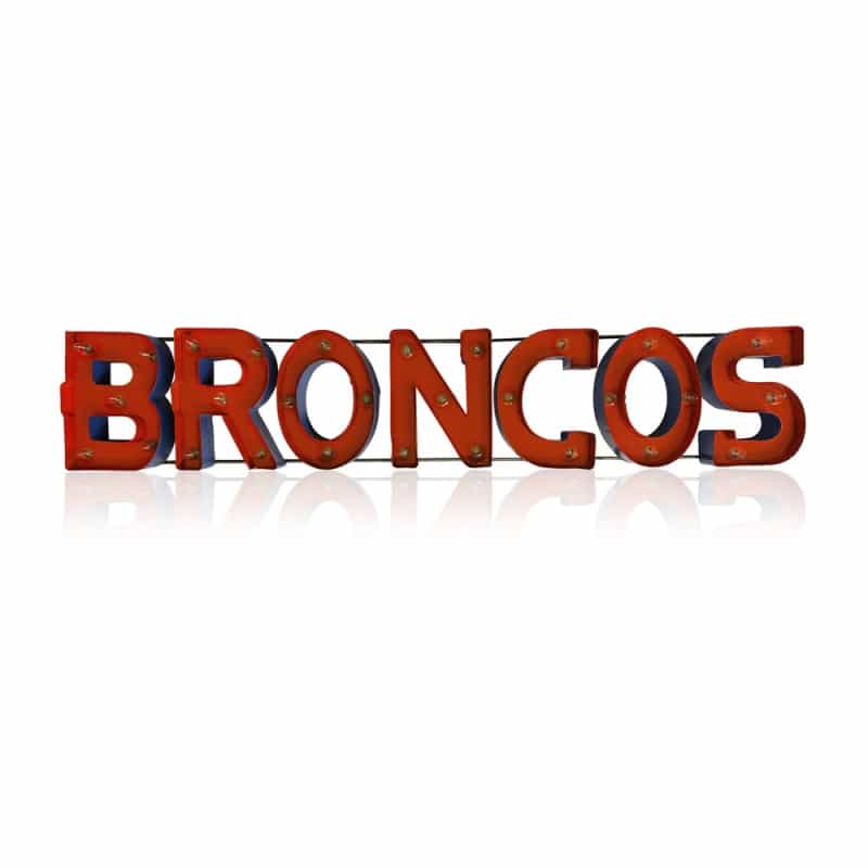 Denver Broncos Team Recycled Metal Sign Full Color