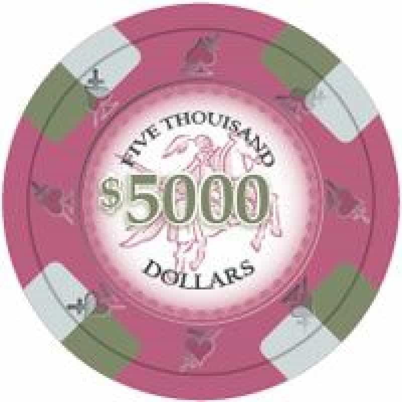 Poker Knights Series Clay Poker Chips 13.5G Roll Of 25 Chips - $5000