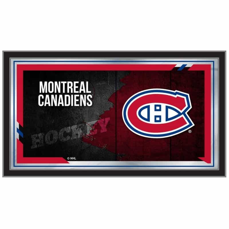 Montreal Canadiens 15" X 26" Hockey Collector Mirror By Holland Bar Stool Company