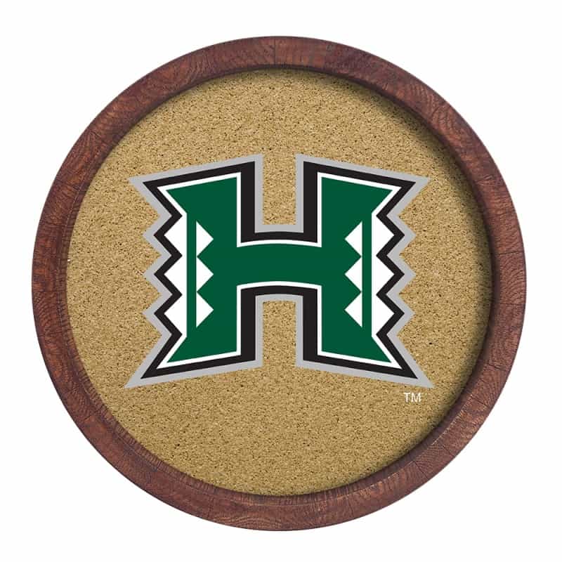 Hawaii Warriors: "Faux" Barrel Framed Cork Board