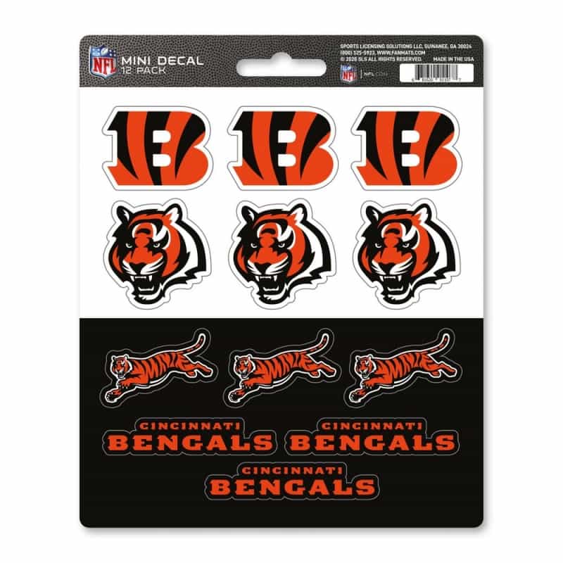 Cincinnati Bengals 12 Count Mini Decal Sticker Pack
