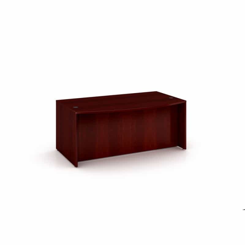 Boss Bow Front Desk Shell, Mahogany 71"W*36/41"D*29.5"h
