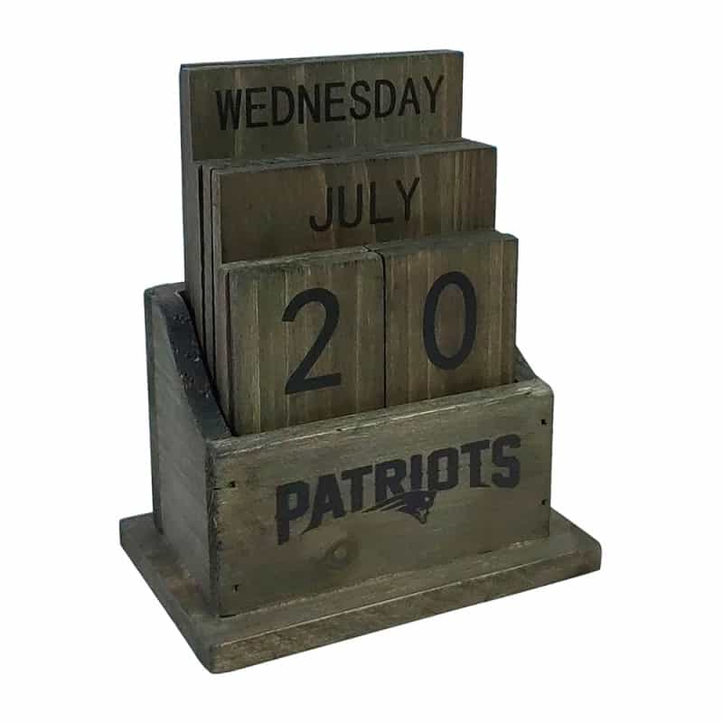 England Patriots Wood Block Calendar