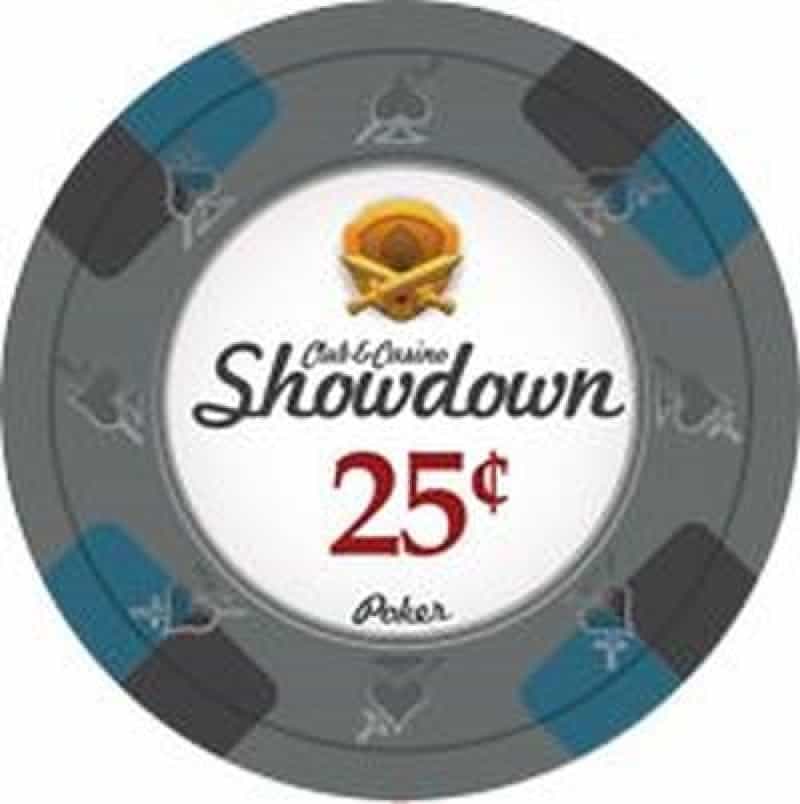 Showdown Series Clay Poker Chips 13.5G Roll Of 25 Chips - $0.25