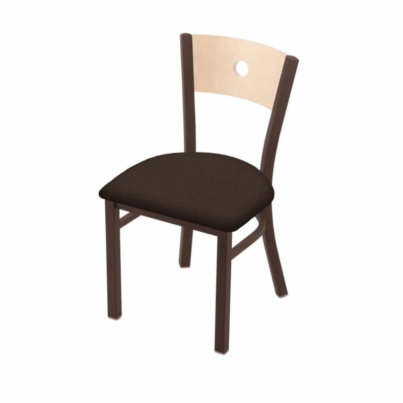 630 Voltaire 18" Chair With Bronze Finish, Natural Back, And Rein Coffee Seat