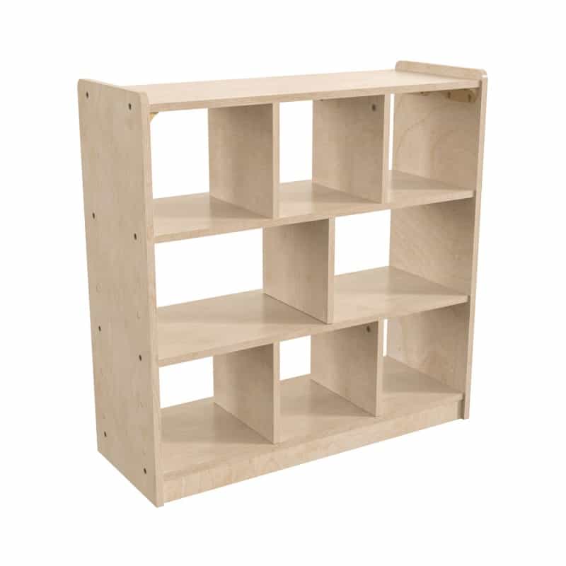 Bright Beginnings Commercial Grade 8 Section Modular Woodenclassroom Open Storageunit, Safe, Kid Friendly Design, Natural