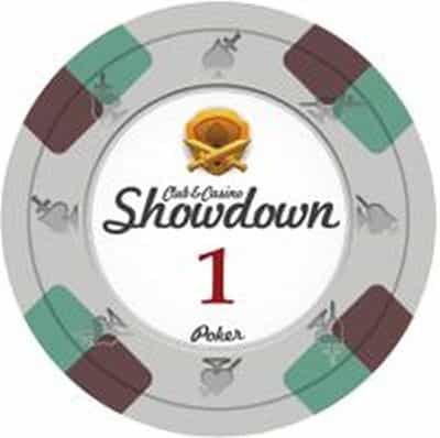 Showdown Series Clay Poker Chips 13.5G Roll Of 25 Chips - $1