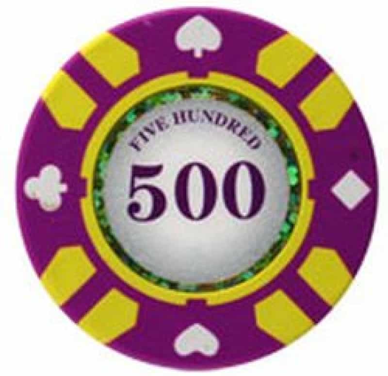 Stripe Suited V2 Clay Poker Chip $500 13.5G Sold By The Roll