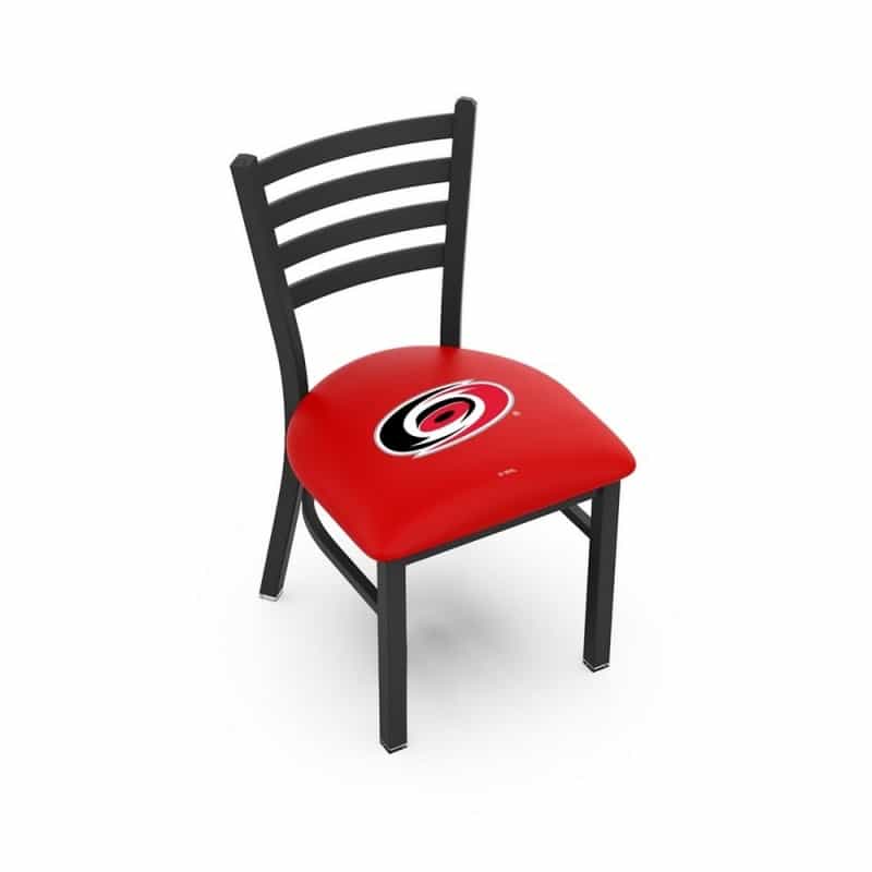 L00418 Black Wrinkle Carolina Hurricanes Stationary Chair With Ladder Style Back By Holland Bar Stool Co