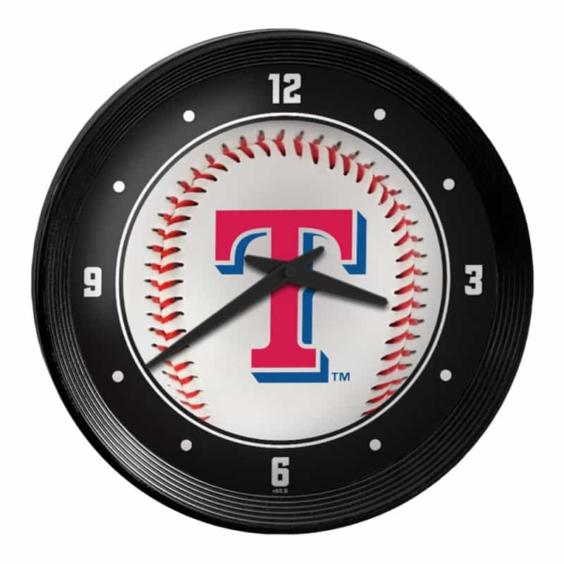 Texas Rangers: Baseball - Ribbed Frame Wall Clock