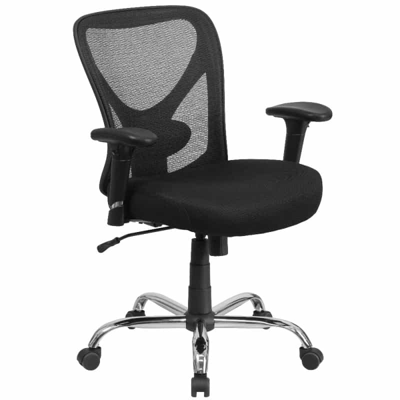 Big & Tall Office Chair - Adjustable Height Mesh Swivel Office Chair With Wheels