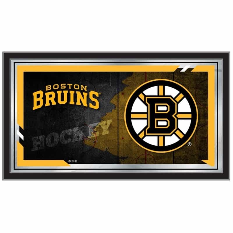Boston Bruins 15" X 26" Hockey Collector Mirror By Holland Bar Stool Company