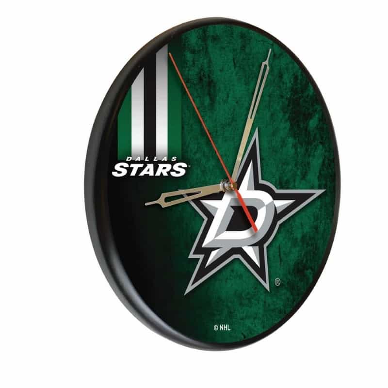 Dallas Stars 13" Solid Wood Clock By Holland Bar Stool Co