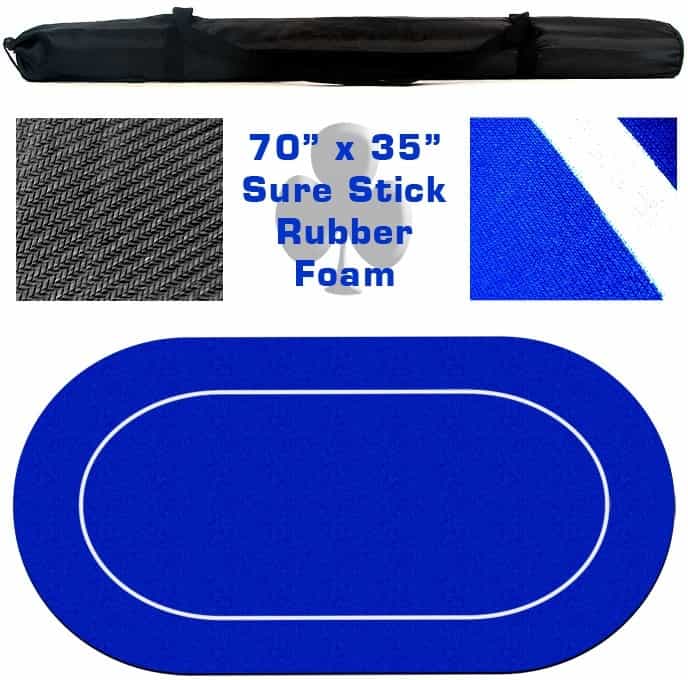 Poker Texas Holdem Table Layout Rubber Foam 70In Green And Blue Available