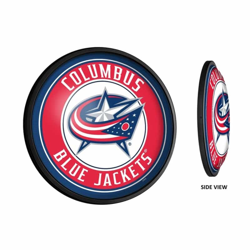 Columbus Blue Jackets: Round Slimline Illuminated Wall Sign
