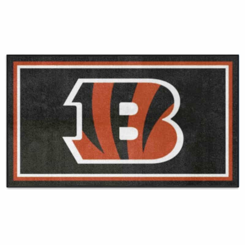 Cincinnati Bengals 3Ft. X 5Ft. Plush Area Rug - Striped B Primary Logo