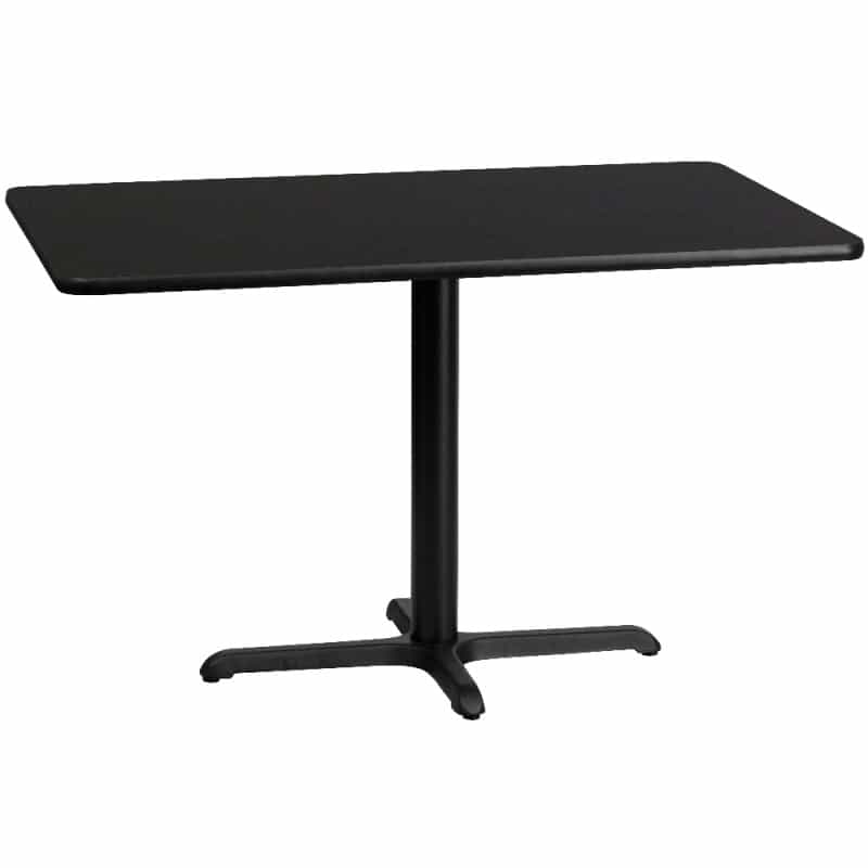 Stiles 30'' X 48'' Rectangular Black Laminate Table Top With 23.5'' X 29.5'' Table Height Base