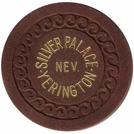 Silver Palace Casino Yerington Nevada Brown Roulette Chip 1930s