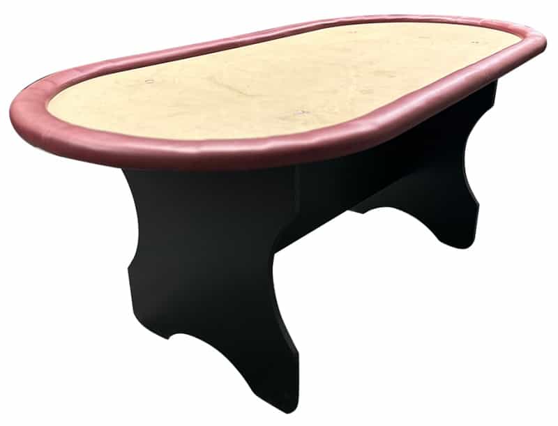 71" Poker Table With Burgundy Arm Rail - Pickup Only