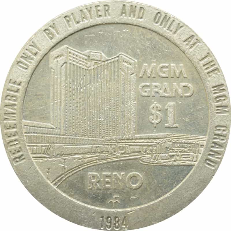 Mgm Grand Casino Reno Nevada $1 Token 1984