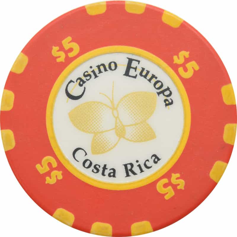 Casino Europa San Jose Costa Rica $5 Chip Bourgogne Et Grasset