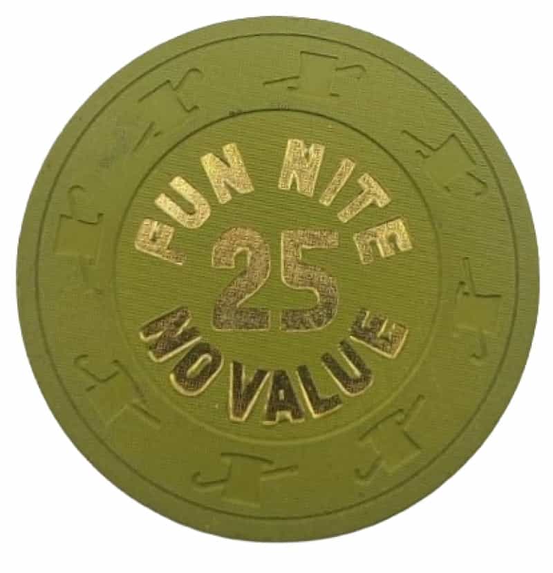 Fun Nite 25 No Cash Value Poker Chip H&C Mold Paul-Son