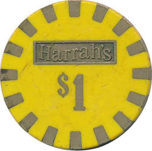 Harrah's Casino Reno Lake Tahoe Nv $1 Chip 1980s