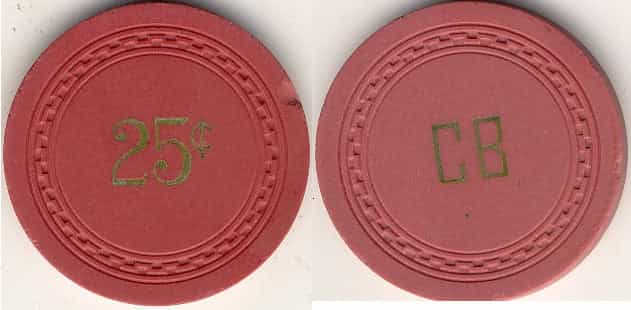 Corner Bar Casino Fallon Nevada 25 Cent Chip 1954