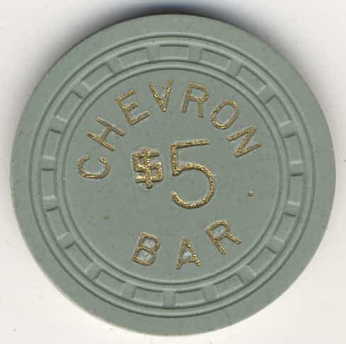 Chevron Bar Casino Searchlight Nevada $5 Chip 1957