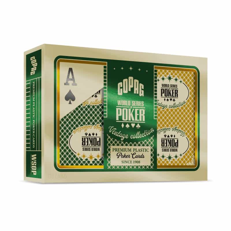 Copag Vintage Wsop Poker Size Jumbo Index Green/Gold Double Deck Set