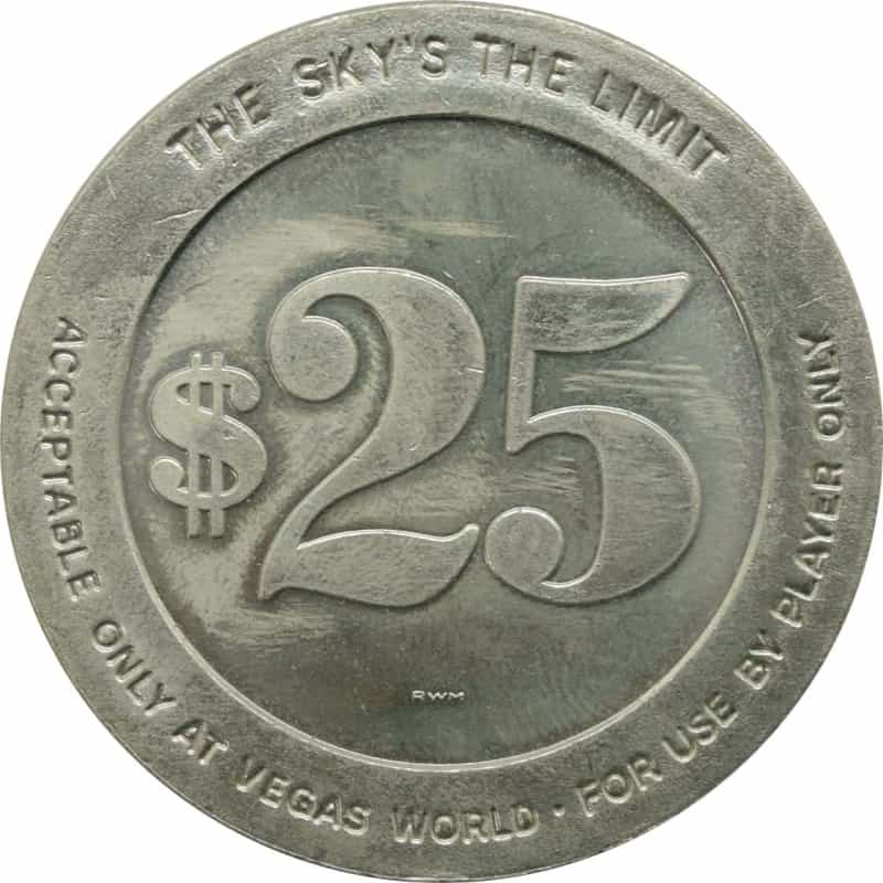 Vegas World Casino Las Vegas Nevada $25 Token 1987