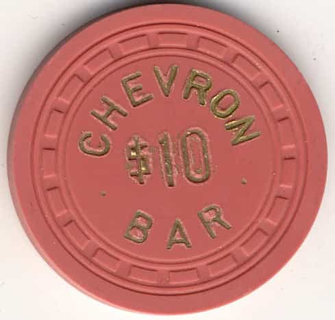 Chevron Bar Casino Searchlight Nevada $10 Chip 1957