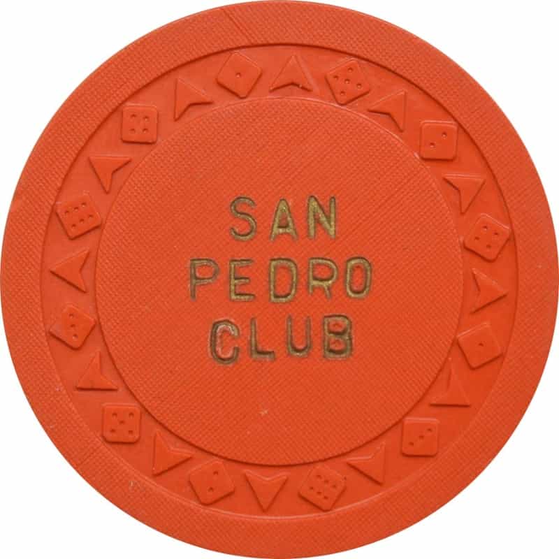 San Pedro Club Card Room Casino San Pedro California Orange Chip