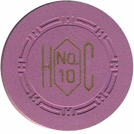 Harold's Club Casino Reno Nevada No. 10 Lavender Chip 1950s