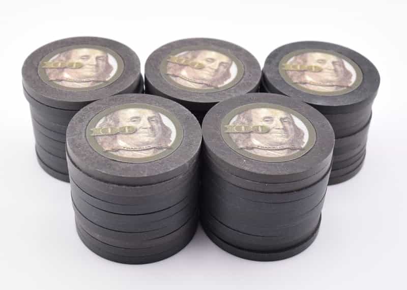 Benjamin Franklin $100 Set Of 50 Poker Chips