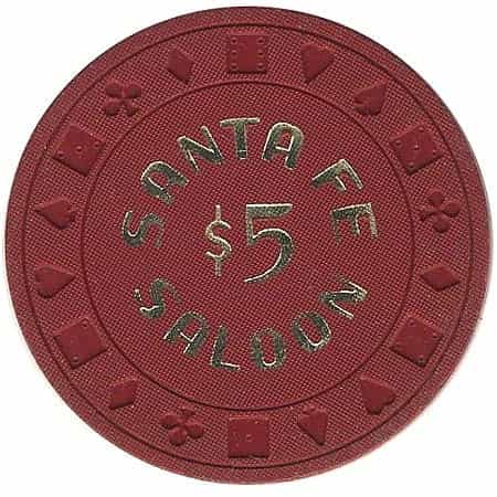Santa Fe Saloon Goldfield Nevada $5 Chip 1981