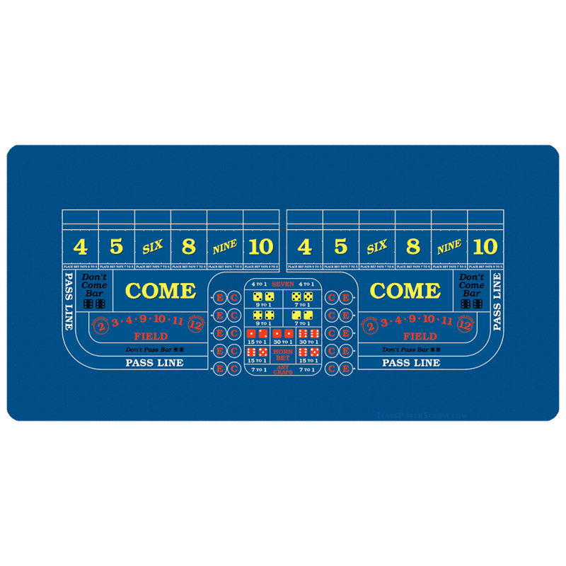 Blue Craps Table Top Rollout Mat