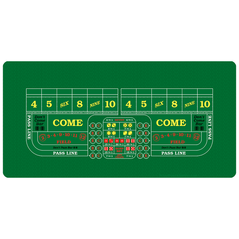 Green Craps Table Top Rollout Mat