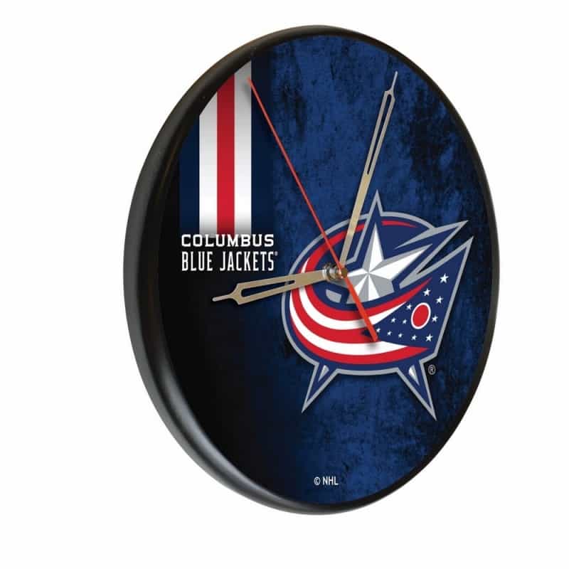 Columbus Blue Jackets 13" Solid Wood Clock By Holland Bar Stool Co