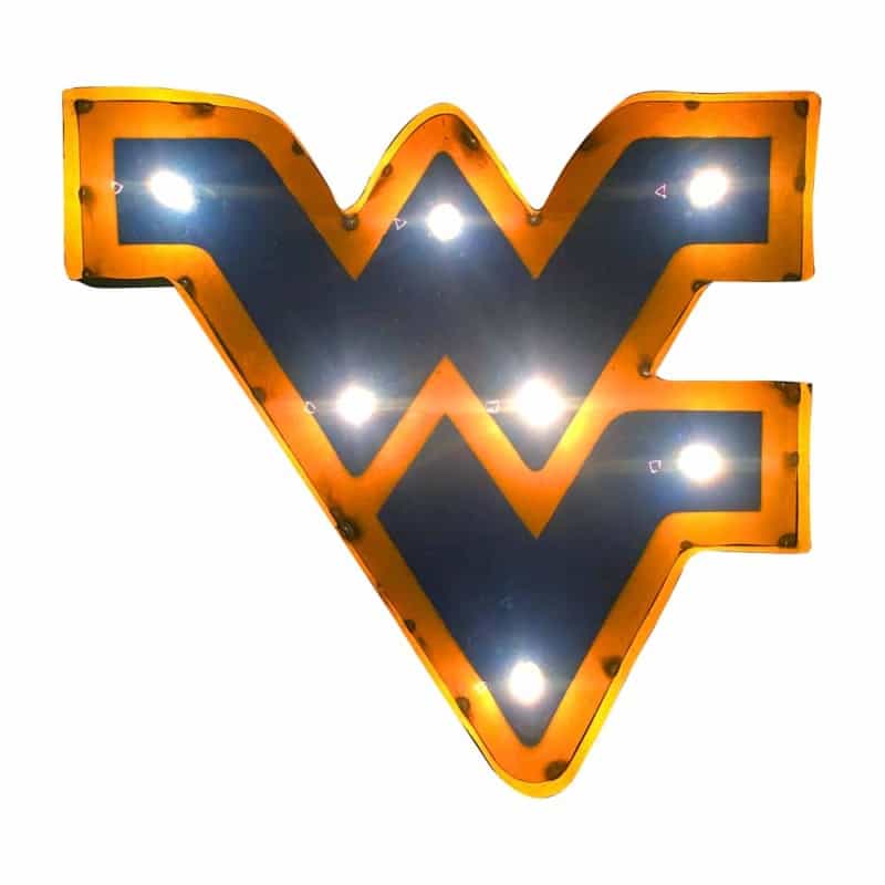 West Virginia Logo Lighted Recycled Metal Sign