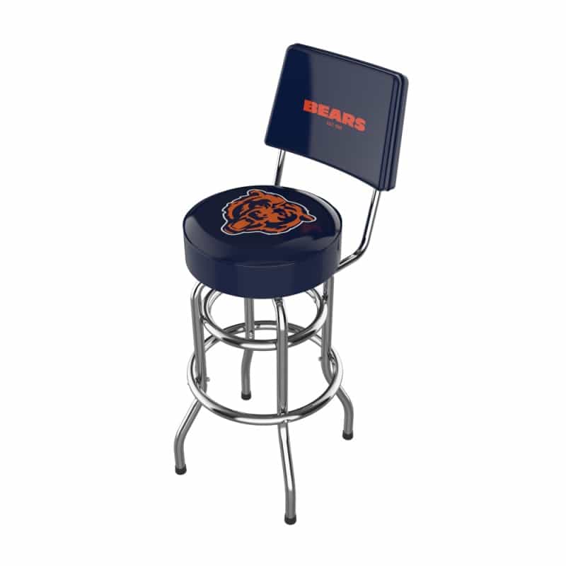 Chicago Bears Chrome Barstool W/Back