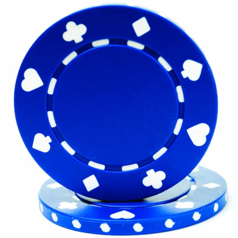 Blue 11.5 Gram Suited Chips Sold By The Roll