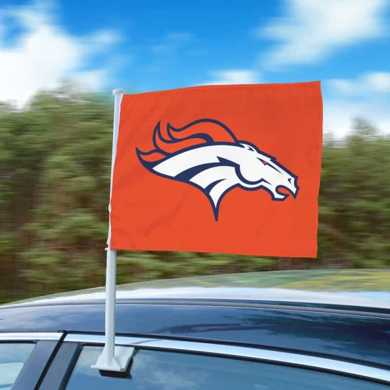 Denver Broncos Car Flag Large 1Pc 11" X 14"