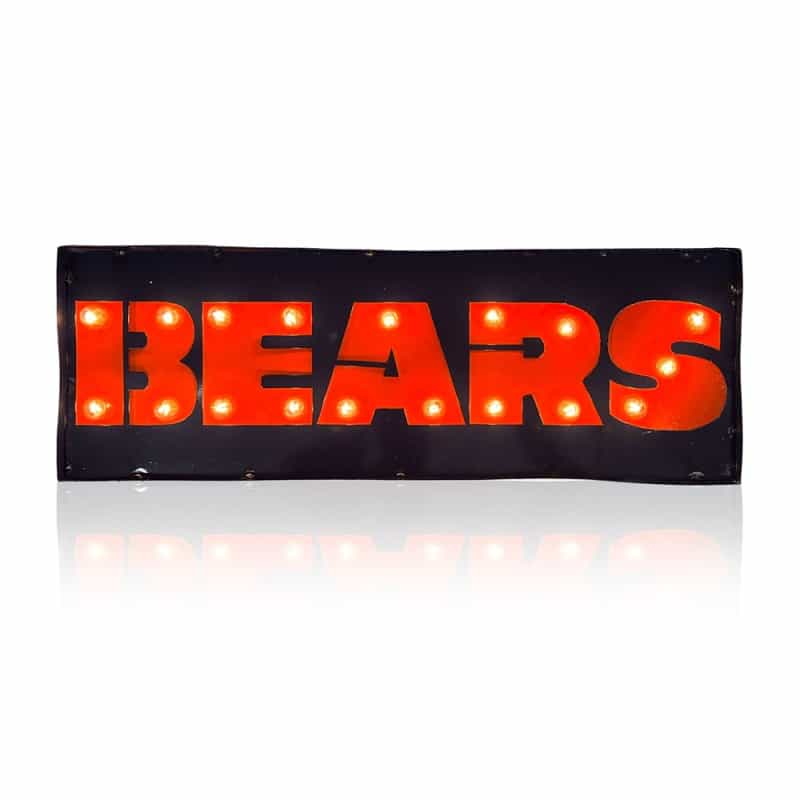 Chicago Bears Lighted Recycled Metal Street Sign
