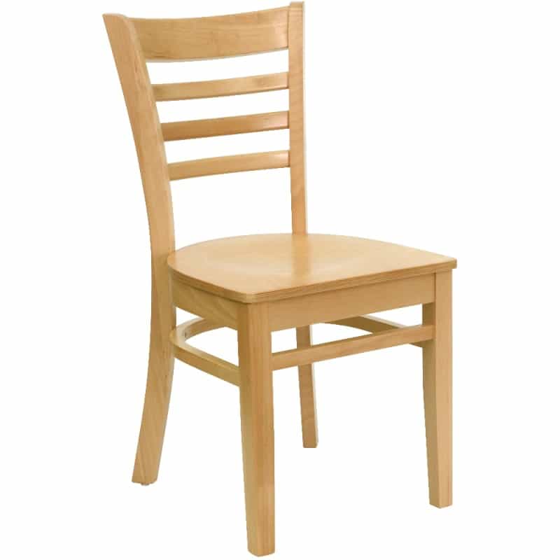 Hercules Series Ladder Back Natural Wood Restaurant Chair