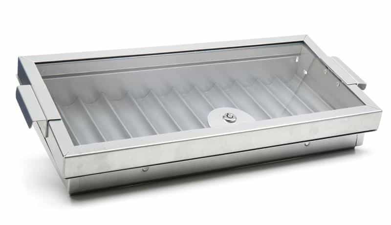 Metal Chip Tray With Cover And Lock 12 Row (Holds 720 Chips)