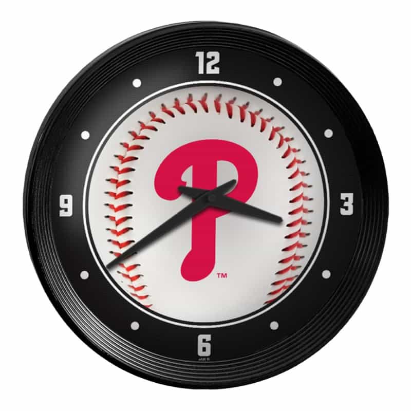 Philadelphia Phillies: Baseball - Ribbed Frame Wall Clock