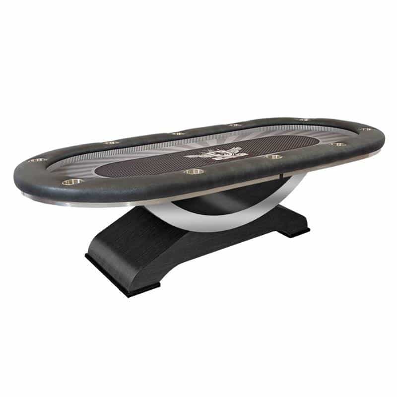 The Elite Texas Hold'em Table With Modern Bowed Legs And Removable Armrest